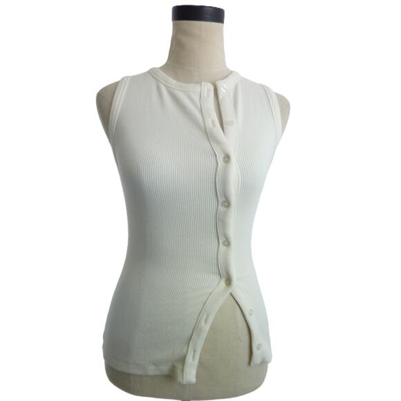 NWT Kookai Coconut Milk Bec Button Tank Top Size 36 US 4 - Picture 1 of 8